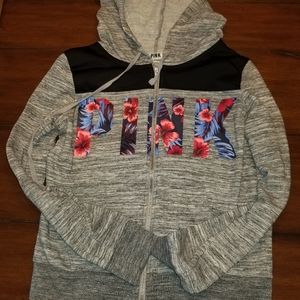 PINK hooded zip up sweat jacket